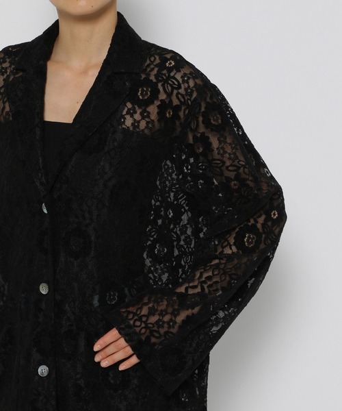 LOWRYS FARM（ローリーズファーム）の「ベロアレースシャツＬＳ 135666（シャツ/ブラウス・レディース・アイボリー/ブラック/ネイビー・FREE）」の13枚目の写真