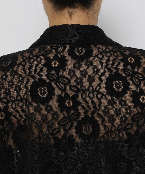 LOWRYS FARM（ローリーズファーム）の「ベロアレースシャツＬＳ 135666（シャツ/ブラウス・レディース・アイボリー/ブラック/ネイビー・FREE）」の10枚目の写真