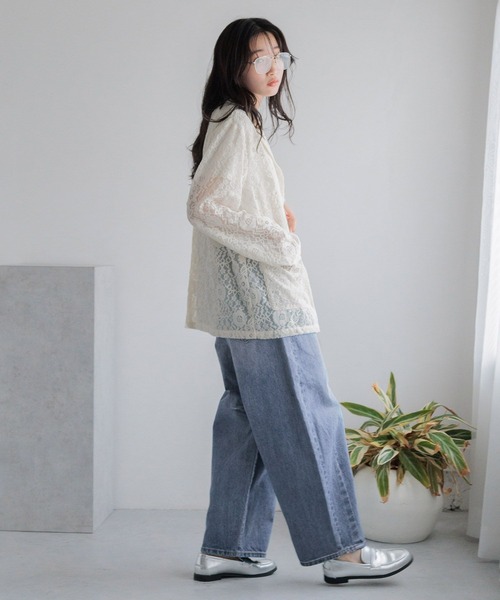 LOWRYS FARM（ローリーズファーム）の「ベロアレースシャツLS 135666