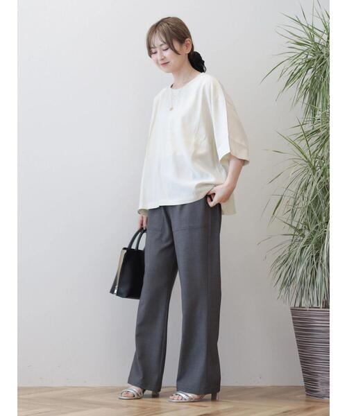 AMERICAN HOLIC(アメリカンホリック)の「接触冷感 衿リブブラウソー(Tシャツ/カットソー・レディース・アイボリー/モカ/チャコールグレー・L/M)」の8枚目の写真