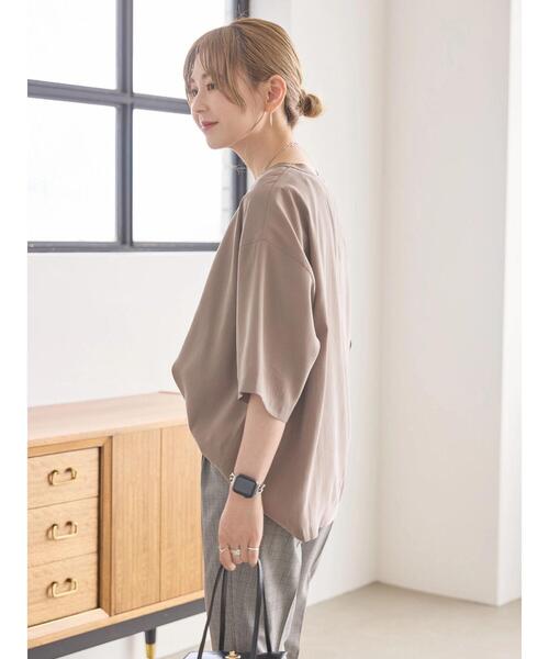AMERICAN HOLIC(アメリカンホリック)の「接触冷感 衿リブブラウソー(Tシャツ/カットソー・レディース・アイボリー/モカ/チャコールグレー・L/M)」の12枚目の写真