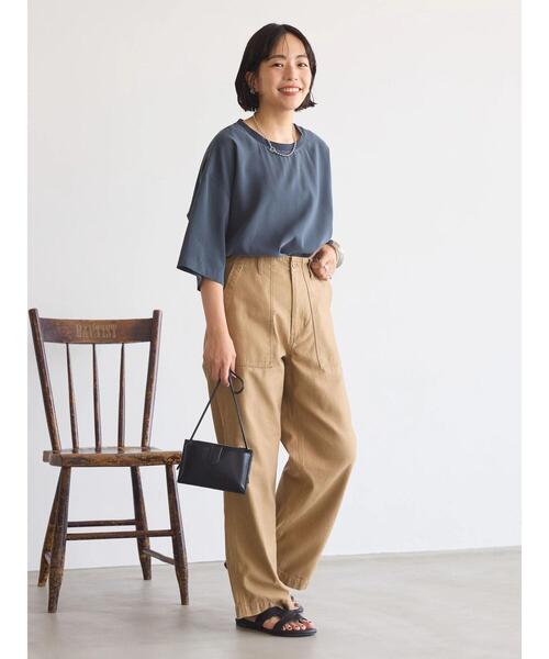 AMERICAN HOLIC(アメリカンホリック)の「接触冷感 衿リブブラウソー(Tシャツ/カットソー・レディース・アイボリー/モカ/チャコールグレー・L/M)」の21枚目の写真