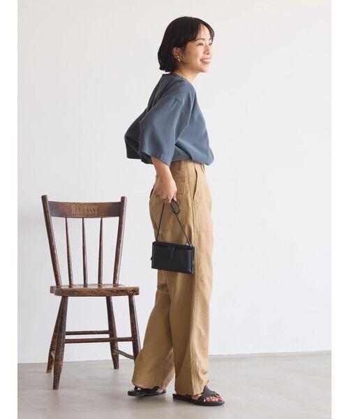 AMERICAN HOLIC(アメリカンホリック)の「接触冷感 衿リブブラウソー(Tシャツ/カットソー・レディース・アイボリー/モカ/チャコールグレー・L/M)」の22枚目の写真