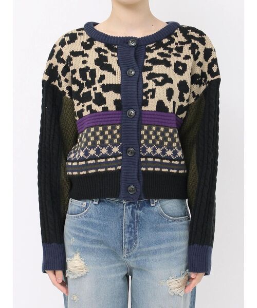 EVRIS(エヴリス)の「2WAYマルチパターンニットトップス(ニット/セーター・レディース・ブルー/ブラック/ベージュ・FREE)」の6枚目の写真