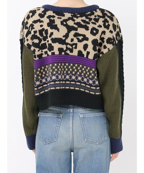 EVRIS(エヴリス)の「2WAYマルチパターンニットトップス(ニット/セーター・レディース・ブルー/ブラック/ベージュ・FREE)」の8枚目の写真