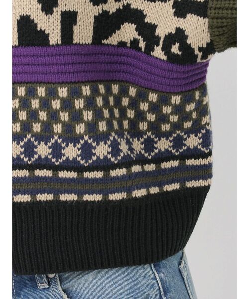 EVRIS(エヴリス)の「2WAYマルチパターンニットトップス(ニット/セーター・レディース・ブルー/ブラック/ベージュ・FREE)」の11枚目の写真