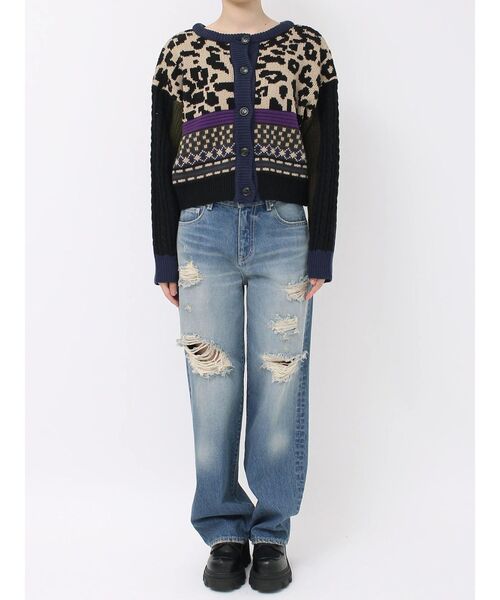 EVRIS(エヴリス)の「2WAYマルチパターンニットトップス(ニット/セーター・レディース・ブルー/ブラック/ベージュ・FREE)」の14枚目の写真