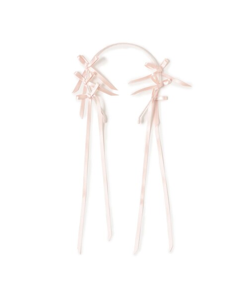 Ray BEAMS(レイビームス)の「ロング リボン カチューシャ(カチューシャ・レディース・ブラック/ピンク・ONE SIZE)」の1枚目の写真