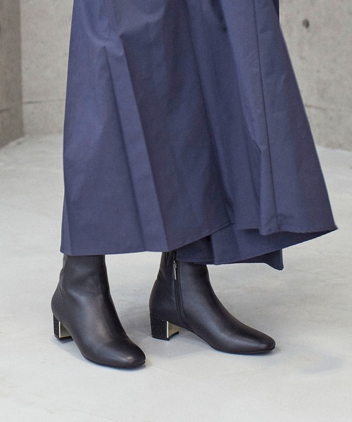 スクエアトゥショートブーツ（ブーツ）｜Mode et Jacomo（モードエジャコモ）