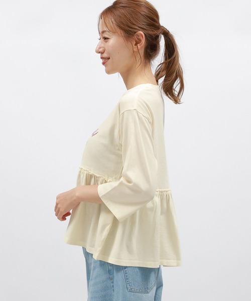 LAKOLE(ラコレ)の「ロゴペプラム8分袖プルオーバー / 146603(Tシャツ/カットソー・レディース・ネイビー/チャコール/アイボリー・FREE)」の14枚目の写真