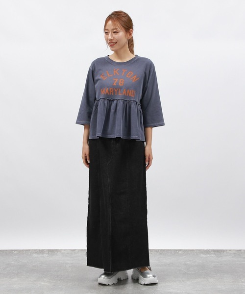 LAKOLE(ラコレ)の「ロゴペプラム8分袖プルオーバー / 146603(Tシャツ/カットソー・レディース・ネイビー/チャコール/アイボリー・FREE)」の16枚目の写真