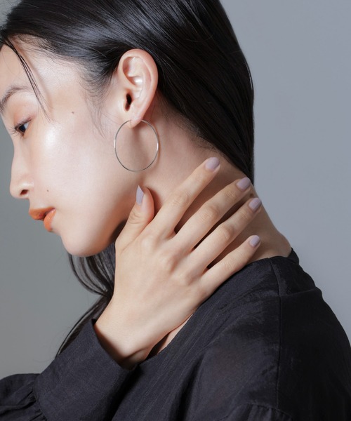 NANO universe(ナノユニバース)の「フープピアス(ピアス(両耳用)・レディース・シルバー/ゴールド・FREE)」の1枚目の写真