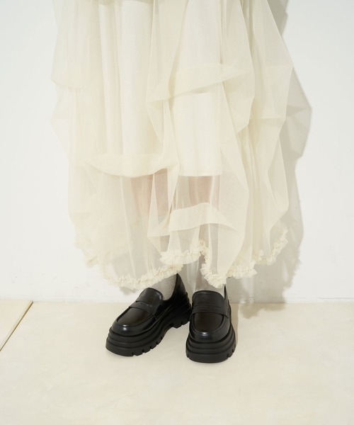 CIAOPANIC（チャオパニック）の「厚底スニーカーローファー（パンプス・レディース・ブラック/シルバー・SMALL/MEDIUM/LARGE）」の3枚目の写真