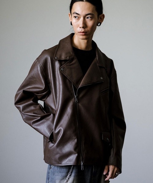 ✨オーバーサイズダブルライダースジャケット✨ セール】【Alfred Alex】double rider jacket / オーバーサイズ