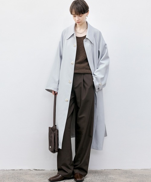 tageechita（タジチタ）の「【tageechita】ワイドレッグワンタックパンツ（スラックス・レディース・ダークブラウン/ブラック・XS/S/M/L）」の5枚目の写真