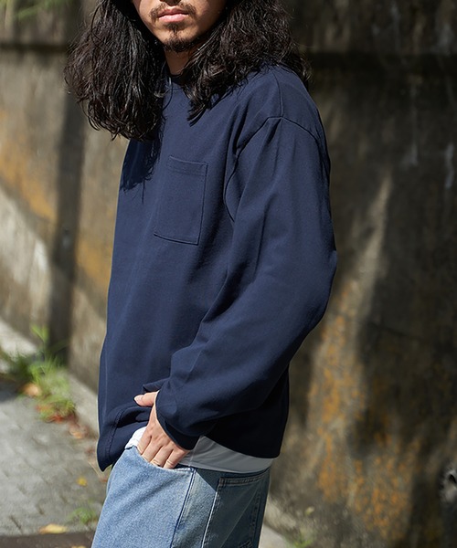 VENCEEXCHANGE(ヴァンスエクスチェンジ)の「ヘビーウェイト天竺ロンT(Tシャツ/カットソー・メンズ・ホワイト/グレー/ブラック/ネイビー・M/L)」の13枚目の写真