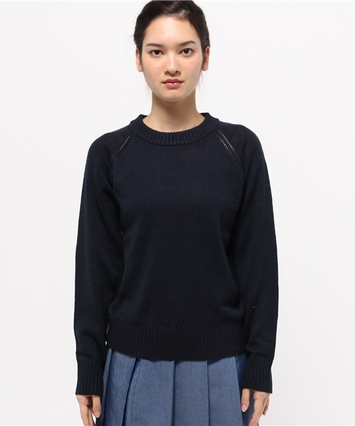 SEVENDAYS=SUNDAY（セブンデイズサンデイ）の「アイレット入　プルオーバー（ニット/セーター・レディース・モカ/オフホワイト/杢グレー/ネイビー・LARGE/MEDIUM）」の5枚目の写真