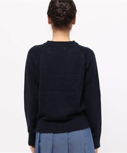 SEVENDAYS=SUNDAY（セブンデイズサンデイ）の「アイレット入　プルオーバー（ニット/セーター・レディース・モカ/オフホワイト/杢グレー/ネイビー・LARGE/MEDIUM）」の7枚目の写真