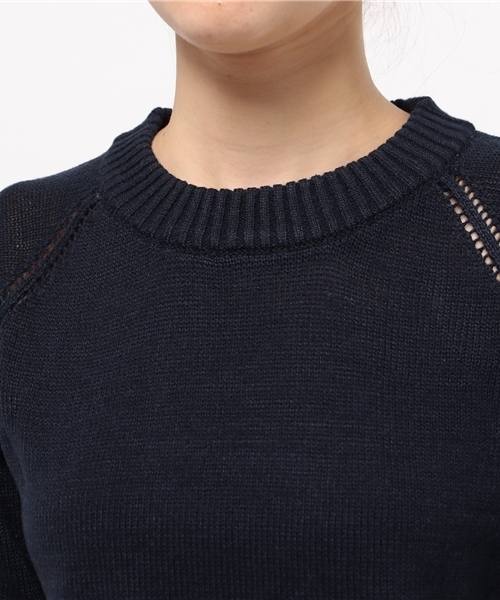 SEVENDAYS=SUNDAY（セブンデイズサンデイ）の「アイレット入　プルオーバー（ニット/セーター・レディース・モカ/オフホワイト/杢グレー/ネイビー・LARGE/MEDIUM）」の8枚目の写真