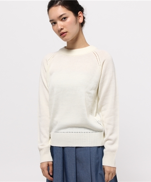 SEVENDAYS=SUNDAY（セブンデイズサンデイ）の「アイレット入　プルオーバー（ニット/セーター・レディース・モカ/オフホワイト/杢グレー/ネイビー・LARGE/MEDIUM）」の11枚目の写真