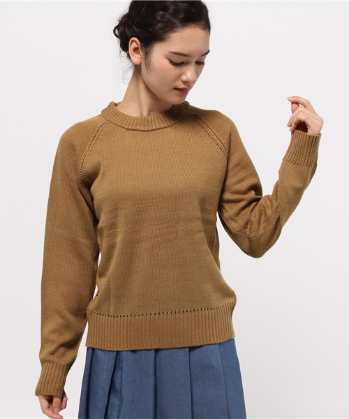 SEVENDAYS=SUNDAY（セブンデイズサンデイ）の「アイレット入　プルオーバー（ニット/セーター・レディース・モカ/オフホワイト/杢グレー/ネイビー・LARGE/MEDIUM）」の13枚目の写真