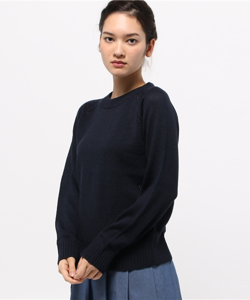 SEVENDAYS=SUNDAY（セブンデイズサンデイ）の「アイレット入　プルオーバー（ニット/セーター・レディース・モカ/オフホワイト/杢グレー/ネイビー・LARGE/MEDIUM）」の14枚目の写真