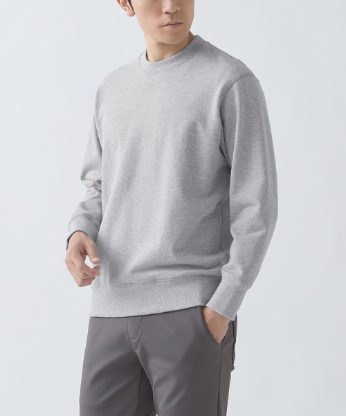 BODY WILD（ボディーワイルド）の「BODY WILD/ボディワイルド トレーナー 綿100％ コットン裏毛（スウェット・メンズ・杢グレー/ブラック・MEDIUM/LARGE）」の3枚目の写真