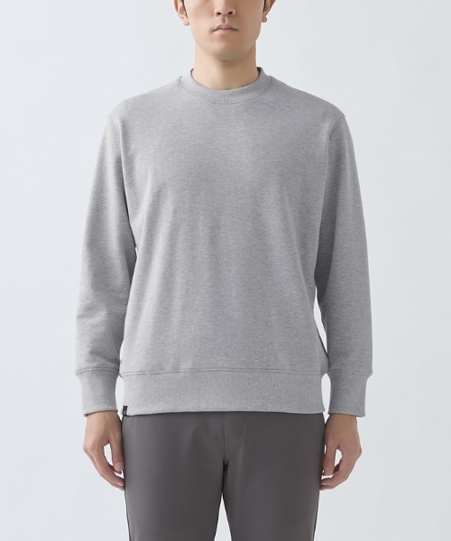 BODY WILD（ボディーワイルド）の「BODY WILD/ボディワイルド トレーナー 綿100％ コットン裏毛（スウェット・メンズ・杢グレー/ブラック・MEDIUM/LARGE）」の4枚目の写真