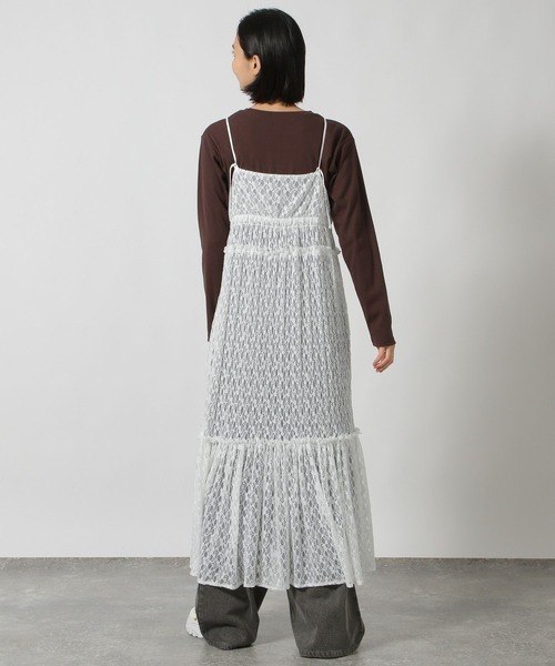 LAKOLE(ラコレ)の「レースキャミワンピース / 206805(ワンピース・レディース・ブラック/オフホワイト・FREE)」の6枚目の写真