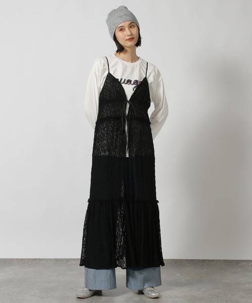 LAKOLE(ラコレ)の「レースキャミワンピース / 206805(ワンピース・レディース・ブラック/オフホワイト・FREE)」の7枚目の写真