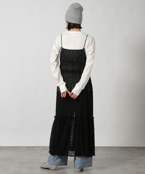 希少 LOEWE ロエベ 上質 レザー 切替 キャミワンピース セール】[ わかなさんコラボ ] ショルダーリボンキャミワンピース