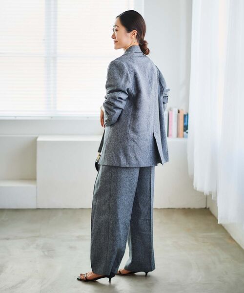 le.coeur blanc(ルクールブラン)の「ヘリンボーンタックワイドパンツ(その他パンツ・レディース・グレー系その他2/グレー系その他・36/38)」の5枚目の写真