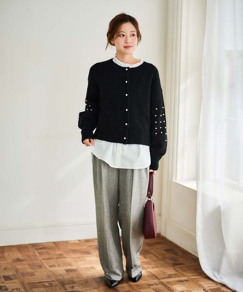 le.coeur blanc(ルクールブラン)の「ヘリンボーンタックワイドパンツ(その他パンツ・レディース・グレー系その他2/グレー系その他・36/38)」の11枚目の写真