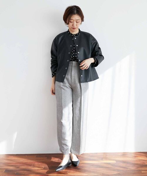 le.coeur blanc(ルクールブラン)の「ヘリンボーンタックワイドパンツ(その他パンツ・レディース・グレー系その他2/グレー系その他・36/38)」の20枚目の写真