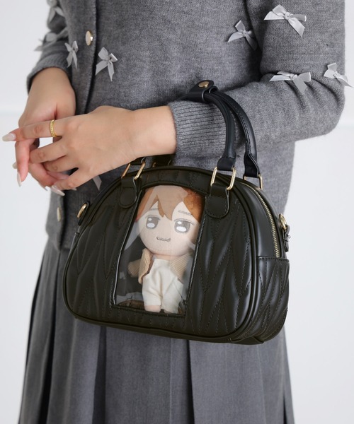 完売品　希少　バッファローボブズ　シルバー キルティングボストンショルダーバッグ ぬいぐるみ ぬい活 ぬいバッグ ショルダーバッグ 2way