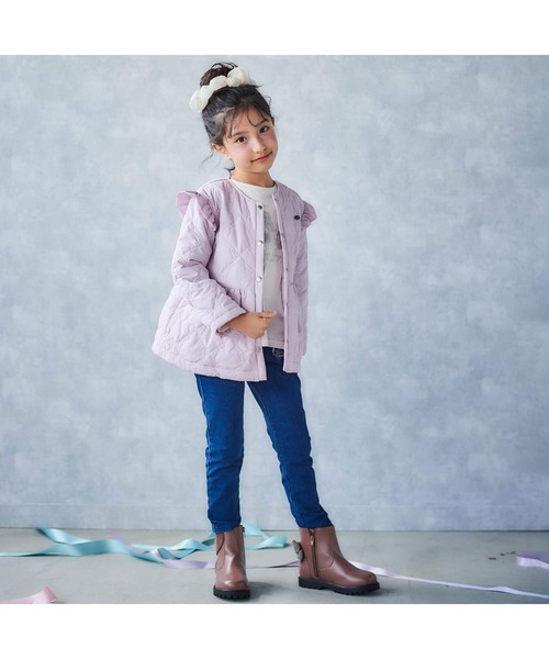 SLAP SLIP(スラップスリップ)の「【お揃い】リボンキルト総柄袖フリルフレアジャケット(90~140cm)(ブルゾン・キッズ・パープル/オフホワイト・90cm/100cm/120cm/110cm/140cm/130cm)」の20枚目の写真