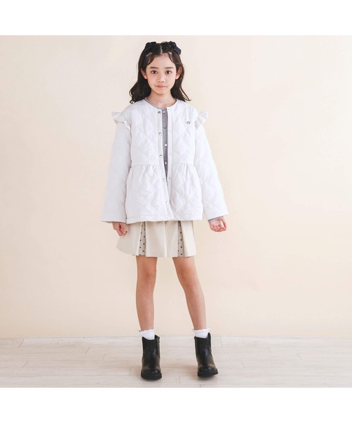 SLAP SLIP(スラップスリップ)の「【お揃い】リボンキルト総柄袖フリルフレアジャケット(90~140cm)(ブルゾン・キッズ・パープル/オフホワイト・90cm/100cm/120cm/110cm/140cm/130cm)」の18枚目の写真