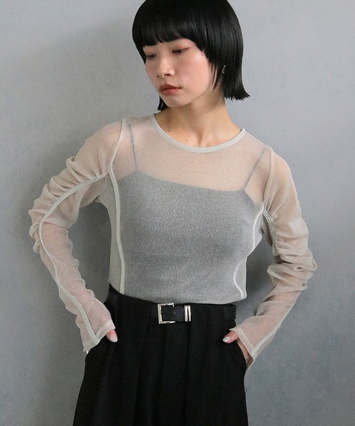 cheriella】新色追加 ソフトラメシアーパフスリーブトップス NEW COLOR
