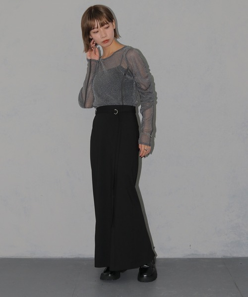 cheriella（シェリエラ）の「【cheriella】新色追加 ソフトラメシアーパフスリーブトップス NEW COLOR SOFT LAME SHEER PUFF SLEEVE TOPS（Tシャツ/カットソー・レディース・ブラック/ブルーグリーン/チャコール/アイボリー・M）」の18枚目の写真