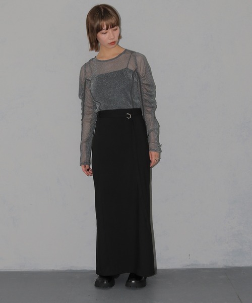 cheriella（シェリエラ）の「【cheriella】新色追加 ソフトラメシアーパフスリーブトップス NEW COLOR SOFT LAME SHEER PUFF SLEEVE TOPS（Tシャツ/カットソー・レディース・ブラック/ブルーグリーン/チャコール/アイボリー・M）」の17枚目の写真