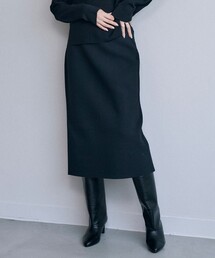 【洗える】 クロスコンビ ニットスカート