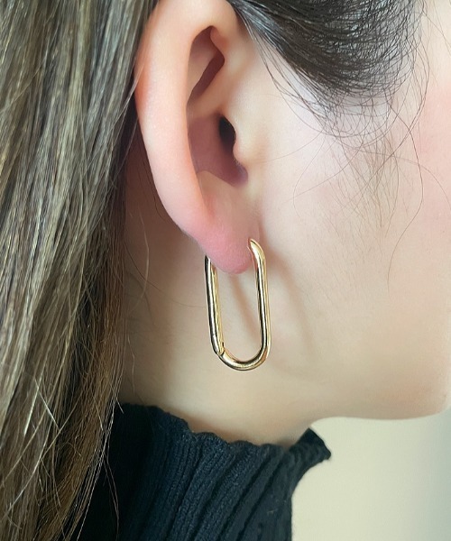 オーバルフープピアス  (両耳用)