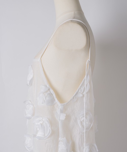 yae(ヤエ)の「Rose pattern camisole dress / ローズパターンシアーキャミソールドレス(ワンピース・レディース・ホワイト・FREE)」の21枚目の写真