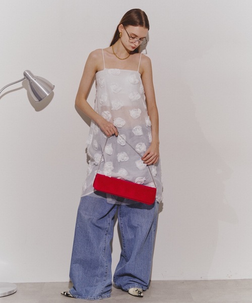 yae(ヤエ)の「Rose pattern camisole dress / ローズパターンシアーキャミソールドレス(ワンピース・レディース・ホワイト・FREE)」の13枚目の写真