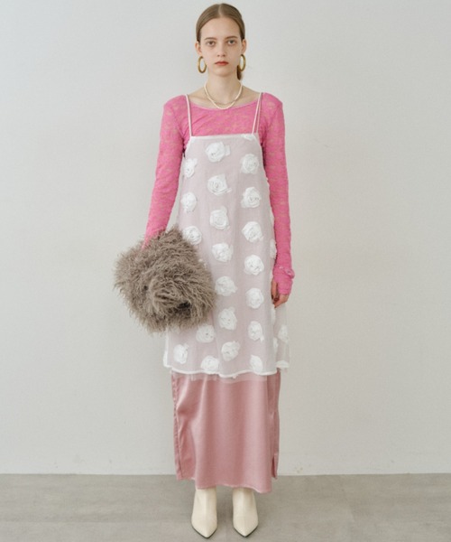 yae（ヤエ）の「Rose pattern camisole dress / ローズパターンキャミソールドレス（ワンピース・レディース・ホワイト・FREE）」の11枚目の写真