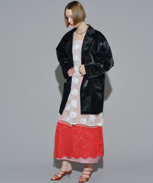 yae（ヤエ）の「Rose pattern camisole dress / ローズパターンキャミソールドレス（ワンピース・レディース・ホワイト・FREE）」の6枚目の写真