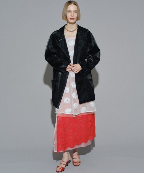 yae（ヤエ）の「Rose pattern camisole dress / ローズパターンキャミソールドレス（ワンピース・レディース・ホワイト・FREE）」の4枚目の写真