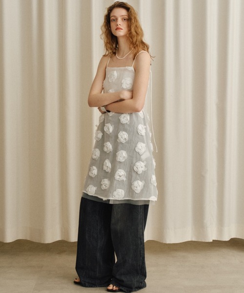 【新品】yae ローズパターンキャミソールドレス Rose pattern camisole dress / ローズパターンキャミソール
