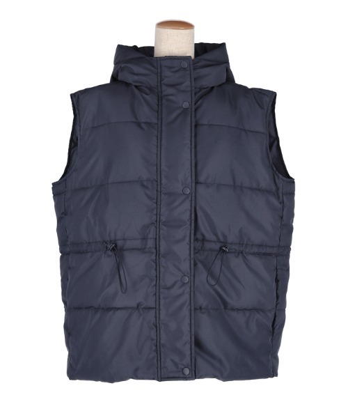 coca（coca）（コカ）の「【WEB限定セール】フード付 ドロスト中綿ベスト（ダウンベスト・レディース・ブラック/ネイビー・L/M）」の18枚目の写真
