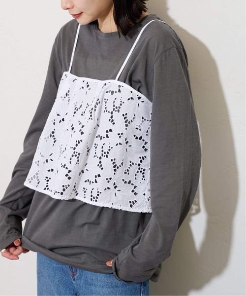 JOURNAL STANDARD(ジャーナルスタンダード)の「《追加3》クルーネックシアーロングTシャツ(Tシャツ/カットソー・レディース・ストーン/ブラック/ホワイト/チャコールグレー・FREE)」の4枚目の写真